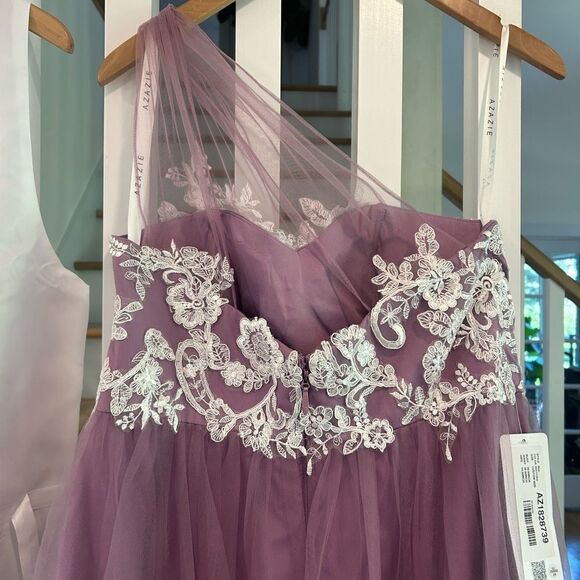 Azazie Noa Dress Wisteria with Men’s Matching Vest and Tie - Picture 7 of 15